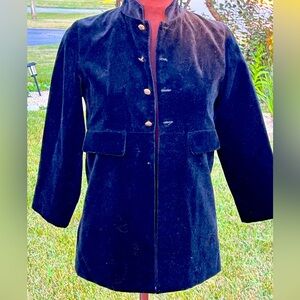 BHS s7-8 yrs adorable black velvet top coat. Fully lined-looks new!